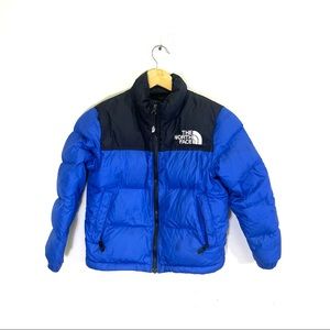 north face jacket kids blue and black S